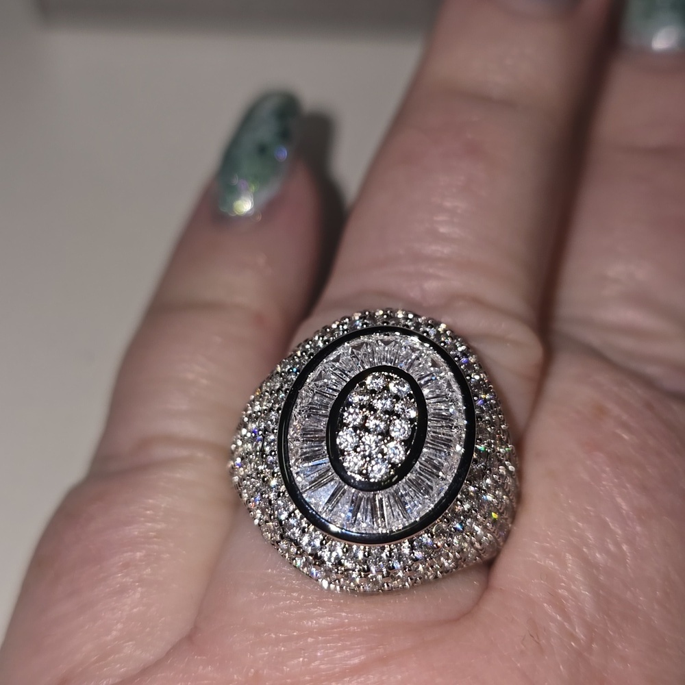 🆕️SIMULATED DIAMOND COCKTAIL RING IN SILVER-TONE 5.25 CTW - Picture 9 of 14